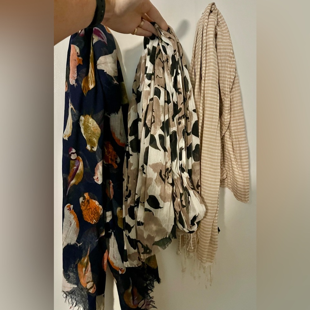 Set of Three Patterned Scarves